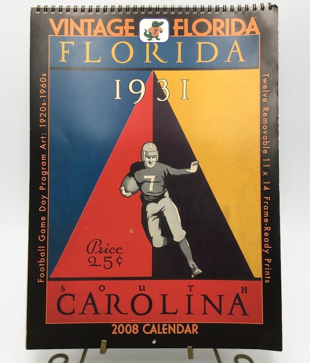 Vintage Florida Gators Football Game Program Art Calendar 2008 UF South Carolina